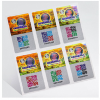 Autocollants d'étiquettes anti-contrefaçon personnalisés, papier adhésif, finition brillante UV, adhésif puissant, code QR holographique pour téléphone portable, écouteurs