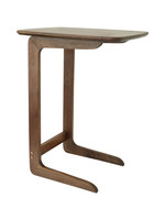 Table d'appoint mobile en bois de noyer noir, style minimaliste moderne, mini table basse, rangement pour collations, bureau d'ordinateur en forme de C, table de chevet