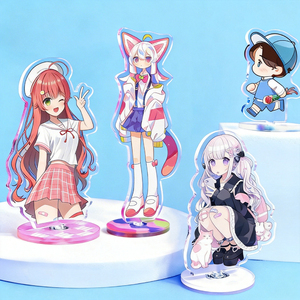 Acrylic Rotating Standee Customization Cute Cartoon Anime Double Sided Handmade Plastic Crafts DIY Humanoid Desktop Decoration