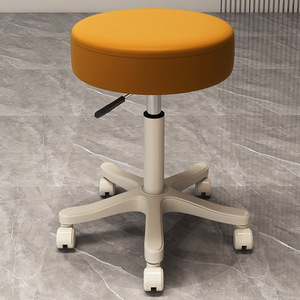 Adjustable Height Rotating Metal Beauty Salon Styling Chair <b>Wheels</b> High Bar <b>Stool</b> for Hairdressing Nail Art Makeup Dressing - Product Image 2