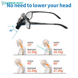 4X 5X <span class=keywords><strong>6X</strong></span> <span class=keywords><strong>Dental</strong></span> 48 ° Ergo Loupes Zoom lenti di ingrandimento chirurgico a distanza di lavoro regolabili strumenti di ingrandimento odontoiatria - Product Image 4