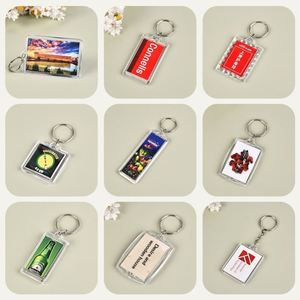 Transparent Blank Acrylic <b>Photo</b> Picture <b>Frame</b> Keyring Keychain DIY Acrylic <b>Photo</b> <b>Frame</b> Keychain for Promotional Gift - Product Image 2