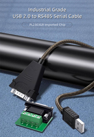 DTECH IOT5072 Adaptador Convertidor de Puerto Serie USB 2.0 a RS485, Cable de Comunicación con Chip PL2303GR
