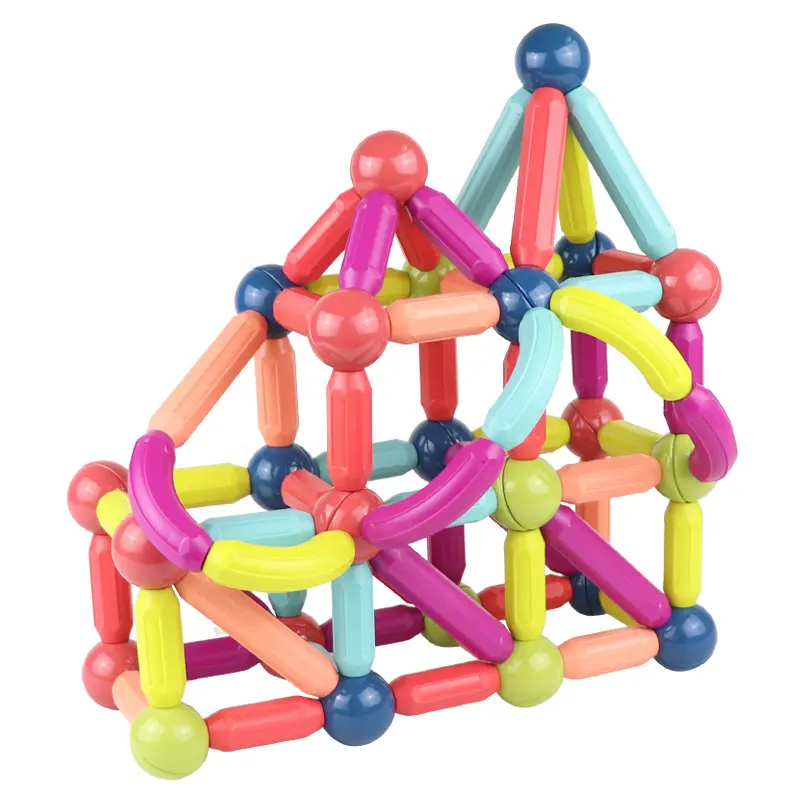 Vroege Educatieve 3d Blokken Magnetische Stokken En Ballen Assemblage Gebouw Magneet Bal Staaf Speelgoed Voor Kinderen