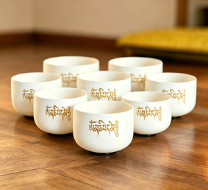 Fabricante Chino de Cuencos Tibetanos de Cristal de <span class=keywords><strong>Cuarzo</strong></span> Esmerilado con Mantra Personalizado, para Sanación Sonora y Meditación, OEM/ODM Disponible - Product Image 6