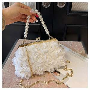 Sac à bandoulière décontracté pour femmes couleur bonbon Transparent gelée perlée perle rabat Polyester transfrontalier voyage filles - Product Image 1