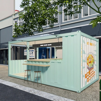 Boutique mobile 2025 de 20 pieds, conteneur pop-up de style mid-century moderne avec structure en acier, bar, café, magasin modulaire et mobile, et maison de type magasin de proximité