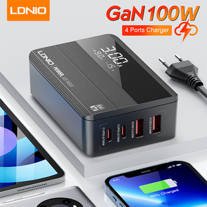 LDNIO A4809C Nuevo cargador GaN PD 100W con pantalla de voltaje Tipo C Adaptador de puerto de carga múltiple Cargadores Gan de escritorio de carga rápida - Product Image 3