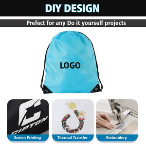 Customized Logo Printing Draw String Shopping Nylon Recycled 210D Gift Backpack <strong>Waterproof</strong> Polyester <strong>Drawstring</strong> <strong>Bag</strong> - Product Image 4