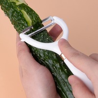 Verstelbare Roestvrijstalen Mes Keukenschiller Duurzaam Plastic Fruit Groente Gereedschap Handmatige Bediening Anti-Stick Gemakkelijk Schoon Te Maken