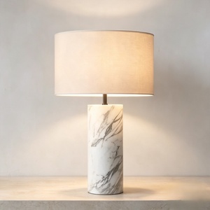 Italian Natural Marble <strong>Table</strong> Lamp Minimalist Nordic Style DIY Night <strong>Light</strong> Dimmable Control for Living Room Bedside Ambiance - Product Image 1