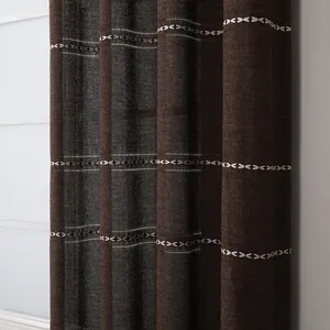 欧威奢华古典酒店窗帘设计，迪拜风格灰色透明亚麻窗帘面料