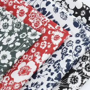 100% 코튼 인쇄 포플린 패브릭 블루 꽃 일본식 여성 셔츠 드레스 잠옷 블라우스 침대 시트
