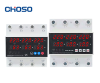 Stabilisateur de tension CHOSO triphasé AC 10kVA SVC avec relais LED, protection contre les surtensions/surintensités 220V, rail DIN, matériau cuivre PC