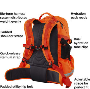 Sac à dos de sécurité et d'hydratation haute visibilité pour le travail, la chasse, la moto en orange haute visibilité pour hommes et femmes - Product Image 4