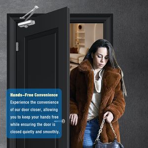 Cierrapuertas Hidráulico Automático Ajustable, Cierre Silencioso con Amortiguador para <span class=keywords><strong>Puertas</strong></span> <span class=keywords><strong>de</strong></span> 25-45 kg - Product Image 4
