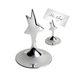 Star <b>Place</b> <b>Card</b> <b>Holder</b> 75 Mm Chrome Finish Tabletop Display - Product Image 1