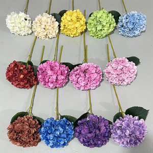 Fleurs d'hortensia artificielles en soie, décoration de mariage, décoration de la maison, accessoires de photographie en extérieur - Product Image 2