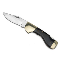 Couteau de camping pliant artisanal avec lame miroir, manche en corne de cerf, couteau de survie et d'autodéfense pour cadeau