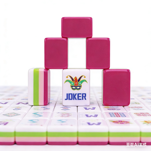 <span class=keywords><strong>Mahjong</strong></span> américain moderne de haute qualité en acrylique à 4 couches, rouge rose, personnalisable en gros - Product Image 1