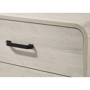 Contemporary White Finish Two <b>Drawer</b> Nightstand <b>Storage</b> Wooden Furniture Antique White Color - Product Image 4