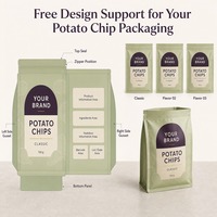 Bolsa de Papel para Papas Fritas con Fondo Plano y Cierre Personalizada para Fabricantes de Snacks y Empaquetado de Marca Privada para Minoristas