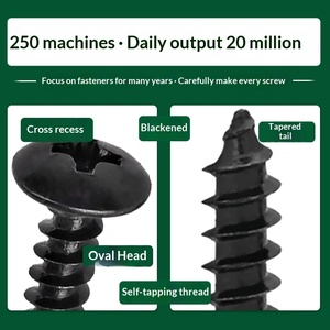 TA Oxidized Black Carbon Steel Metric Grade 4.8 Large Flat Head Self-Tapping <strong>Screws</strong> Furniture <strong>Wood</strong> <strong>Screws</strong> Wholesale M3.5/M4/M5 - Product Image 2