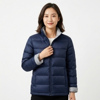 Veste matelassée réversible pour homme, à capuche zippée, légère, imperméable, isolée, 95% duvet de canard, pour l'extérieur, hiver, OEM, personnalisable, vente en gros
