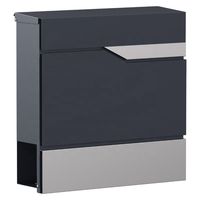 Boîte aux lettres murale personnalisée en métal avec garniture en acier inoxydable pour villa, appartement, usage extérieur
