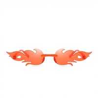 Nouvelles Lunettes Flamme Style Flamme Sans Monture en Plastique Audacieuses et Colorées pour Soirées Dansantes et Scène