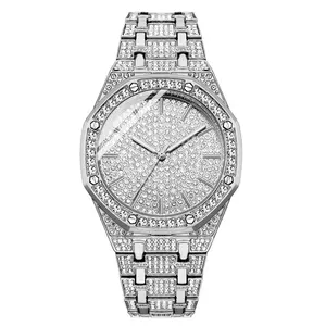 Iced Out Bling donna uomo orologi orologi da donna in cristallo di quarzo con strass di lusso