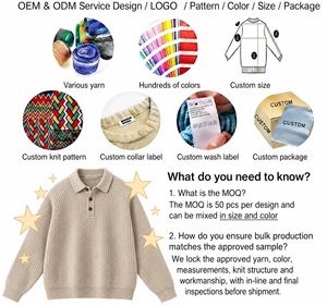 Maglione <span class=keywords><strong>Polo</strong></span> a Maniche Lunghe da Uomo OEM ODM, 12GG, Spalle Scese, in Cotone con Bottoni, Pullover, Maglieria <span class=keywords><strong>Polo</strong></span> a Costine - Product Image 3