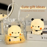 Veilleuse de chambre à coucher Panda de dessin animé, activée par le toucher, batterie intégrée, lumière chaude - cadeau d'anniversaire idéal pour votre ami