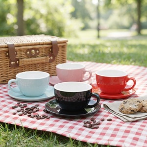 <span class=keywords><strong>Tazas</strong></span> y Platillos de Té de Cerámica y Porcelana Mini, Esmaltados en Color, Personalizados y Económicos - Product Image 4