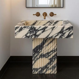 حوض حوض رخامي من الكالاكاتا فيولا قابل للتخصيص من YUSHI لتزيين الحمام والفندق والفيلا - Product Image 2