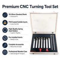 Kit de 9 porte-outils de tournage CNC avec plaquettes en carbure 20mm 25mm, outils de coupe indexables pour tournage, rainurage et filetage