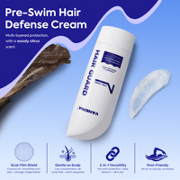 Masque capillaire VANERIA : Prévient les dommages du chlore, adoucit les cheveux pendant la baignade, crème de protection capillaire avant la baignade