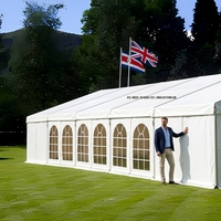 Tente de réception extérieure pour mariage, en tissu PVC blanc, structure en alliage d'aluminium, imperméable, modulaire quatre saisons, ouverture rapide