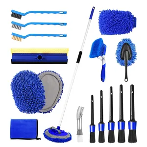Fornecimento de fábrica Barato Azul 20 PCS-in-1 Car Wash Kit Ferramentas de Limpeza de Carro para Carros Caminhão RV