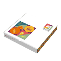 Emballage pour pizza en carton ondulé avec dossier magnétique, revêtement UV, laminage mat et gaufrage, recyclable