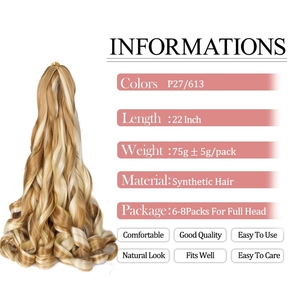Peluca rizada en espiral de aspecto Natural elegante para mujer, espiral de onda suelta, trenza francesa de ganchillo, accesorio para el cabello trenzado hecho a mano - Product Image 2