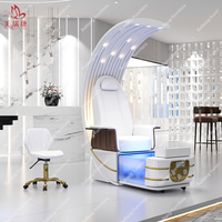 Fauteuil de pédicure électrique professionnel de luxe moderne pour salon de beauté, avec pompe magnétique et fonction de massage des pieds inclinable