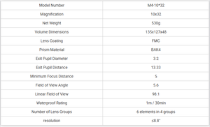 FMC กล้องส่องทางไกลกลางแจ้งขนาดกะทัดรัด10X32: กล้องส่องทางไกลปริซึมหลังคาที่ทนทาน BAK4พับได้ - Product Image 2