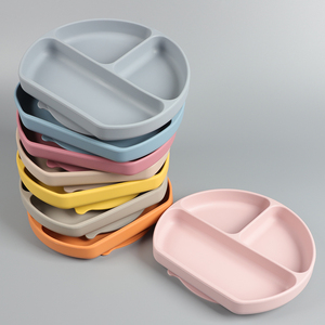 Eversoul Custom Siliconen Producten Kids Eetgerechten Slip Resistente Voeding Verdeeld Zuig Babyplaat Voor Peuter Kinderen - Product Image 1