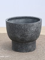 Pot de fleurs sur pied en ciment de style Wabi-sabi, grand calibre, haut de gamme, design respirant, pour salons et extérieur