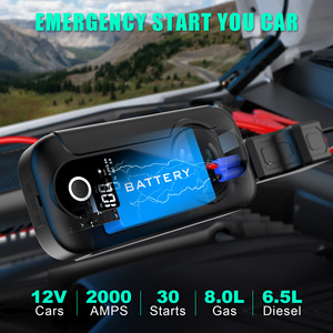 Arrancador de Coches de 12V con Pantalla Digital, Carga Inalámbrica Qi, Potenciador de Batería de Coche Portátil, Kit de Herramientas de Emergencia - Product Image 2