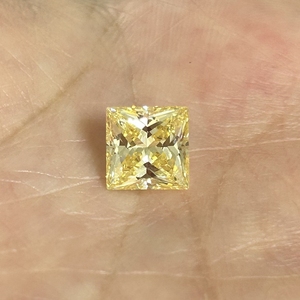 Pierres précieuses en zircone cubique de qualité 5A, couleur jaune clair, forme carrée, taille princesse, pierres CZ synthétiques, perles pour bijoux - Product Image 3