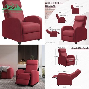 Sillón Reclinable de Tela Gris de Alta Calidad Más Vendido: Sillón Club con Función Extensible y Control Remoto Manual - Product Image 3