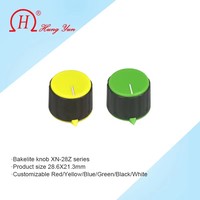 Bouton de potentiomètre à double couleur rouge (plastique) hauteur 21,3 mm diamètre inférieur 28,6 mm