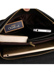 Sac pour hommes en cuir PU de haute qualité sac à bandoulière en cuir sac de voyage en cuir noir avec doublure en nylon fermeture à glissière - Product Image 4